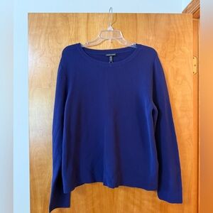 EILEEN FISHER Organic Cotton Nylon Cord Pullover Sweater Textured NWT Large